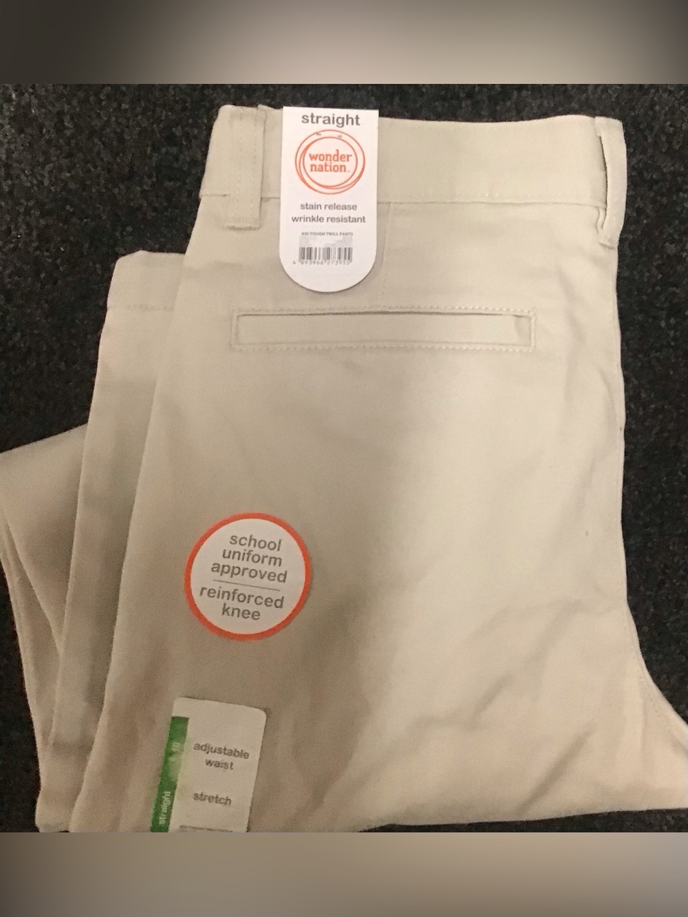 Wonder Nation Boys School Uniform Flat Front Performance Pants - Picture 7 of 7